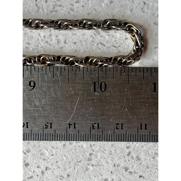 Crown Trifari Gold-Tone Rope Chain Necklace 22” Secure Clasp & Charm VTG  MCM - Picture 5 of 8